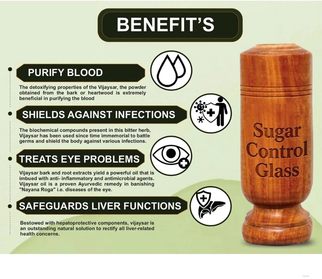 🍃 Sugar Control Ka Desi Formula – Wooden Tumbler Glass!